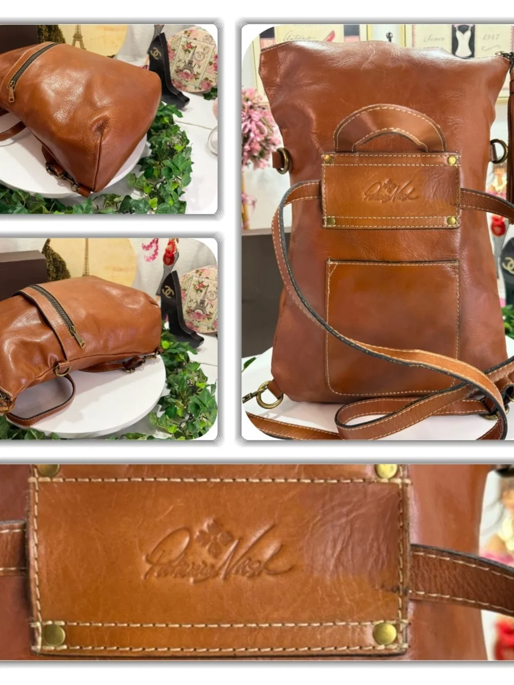 ECLECTIC PATRICIA NASH TASSEL RARE BROWN LEATHER 2-WAY BACKPACK BAG!
